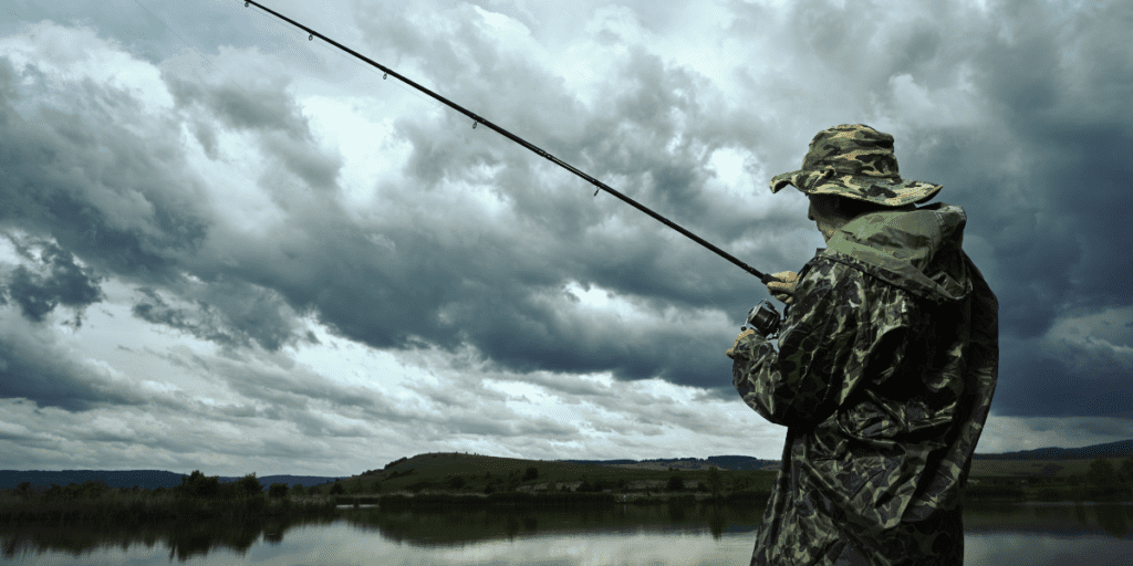 bass fishing in the rain